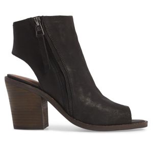 LUCKY BRAND TERRIE PEEPTOE LEATHER BOOTIES